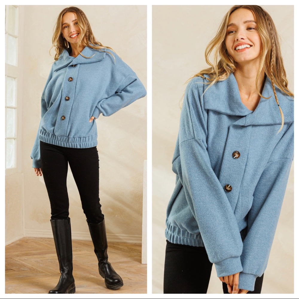 18 Boho Fabulous Wide Collar Front Button Pullover